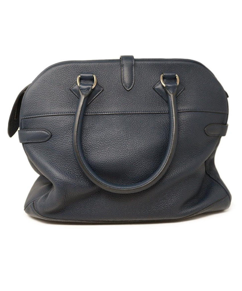 Hermes Navy Blue Leather Atlas Bag - Michael's Consignment NYC