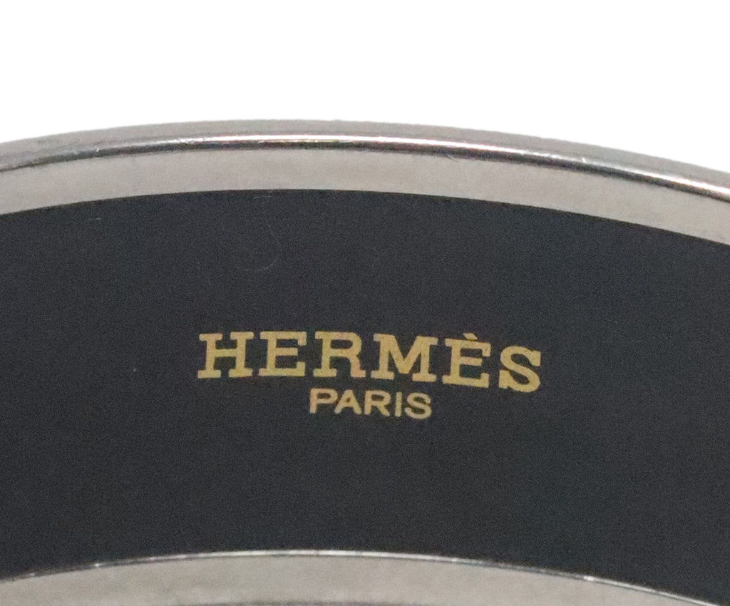 Hermes Grey White & Black Print Bangle Bracelet 1