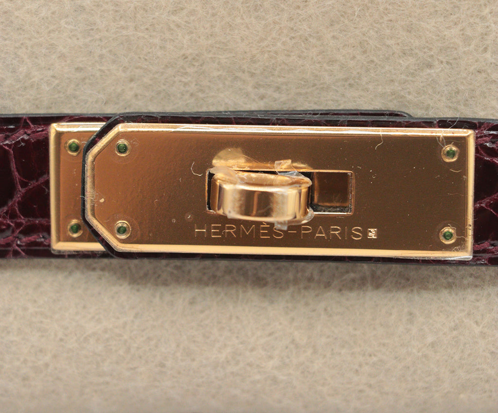 Hermes Burgundy Crocodile Leather 30cm Birkin Bag 11