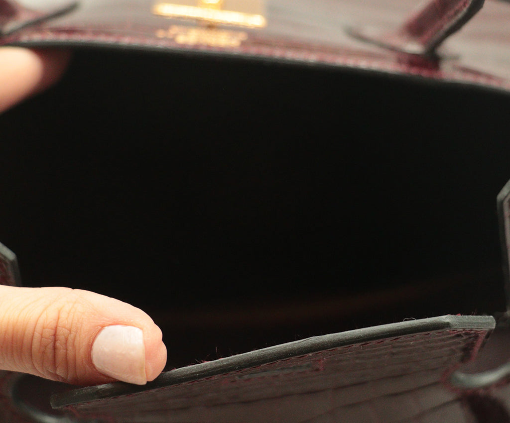 Hermes Burgundy Crocodile Leather 30cm Birkin Bag 8