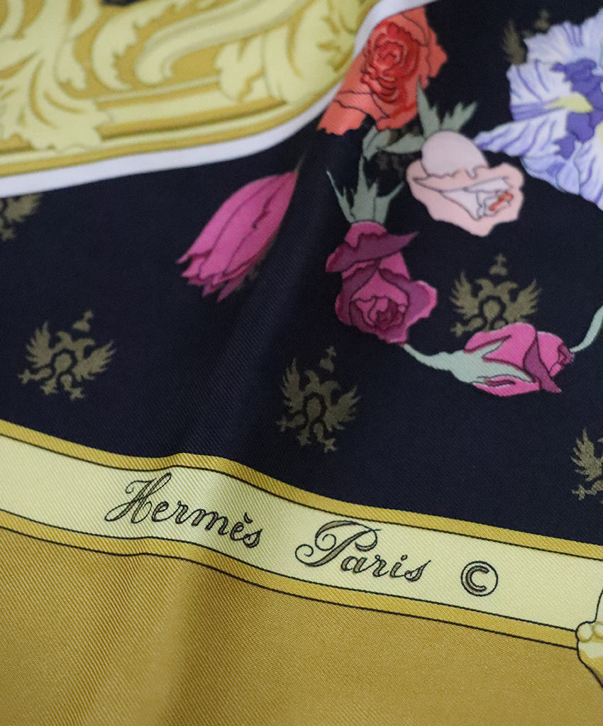 Hermes Multicolored Floral Silk Scarf 4