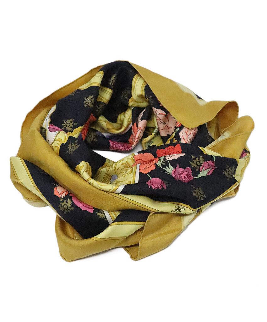 Hermes Multicolored Floral Silk Scarf 
