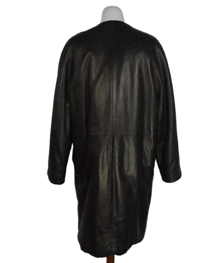 Hermes Reversible Black Lambskin Coat sz 12 - Michael's Consignment NYC