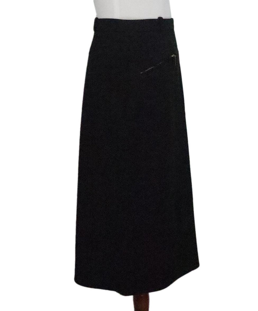 Hermes Long Black Wool Skirt sz 6 - Michael's Consignment NYC