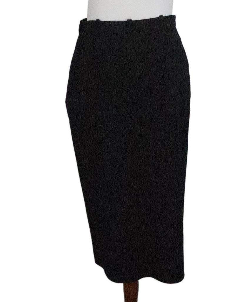 Hermes Long Black Wool Skirt sz 6 - Michael's Consignment NYC