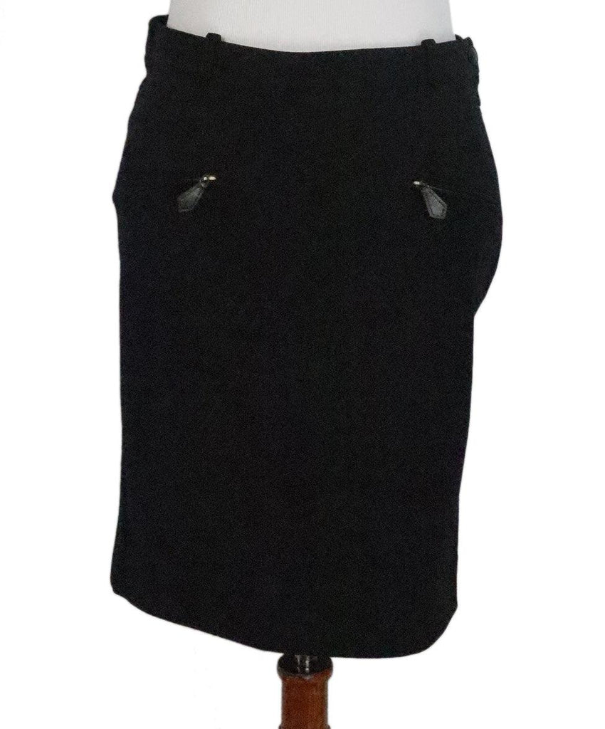 Hermes Black Wool Skirt 