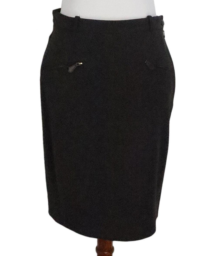 Hermes Black Wool Skirt sz 6 - Michael's Consignment NYC