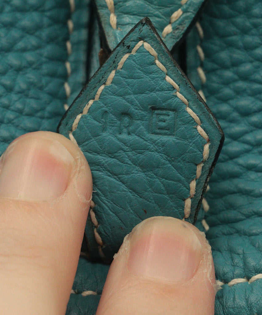 Hermes Blue Leather Plume Satchel Handbag 10