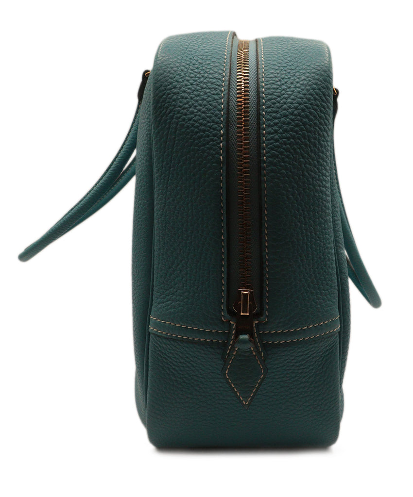 Hermes Blue Leather Plume Satchel Handbag 3