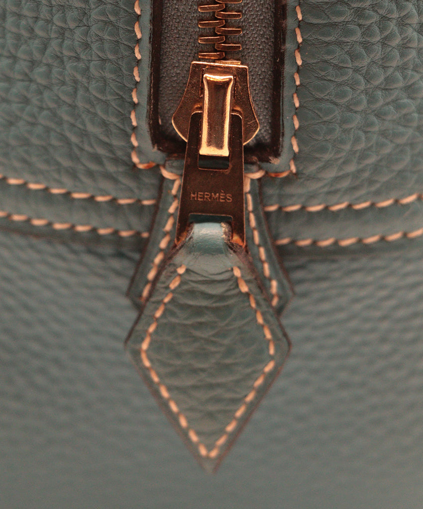 Hermes Blue Leather Plume Satchel Handbag 11