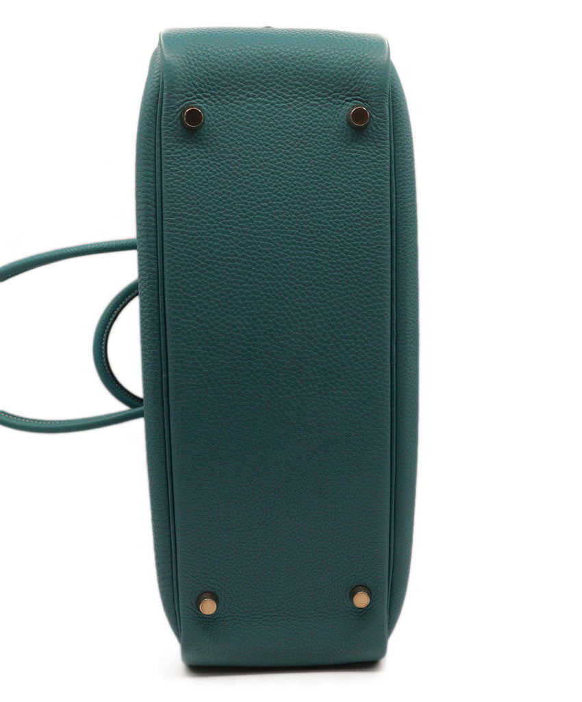 Hermes Blue Leather Plume Satchel Handbag 5