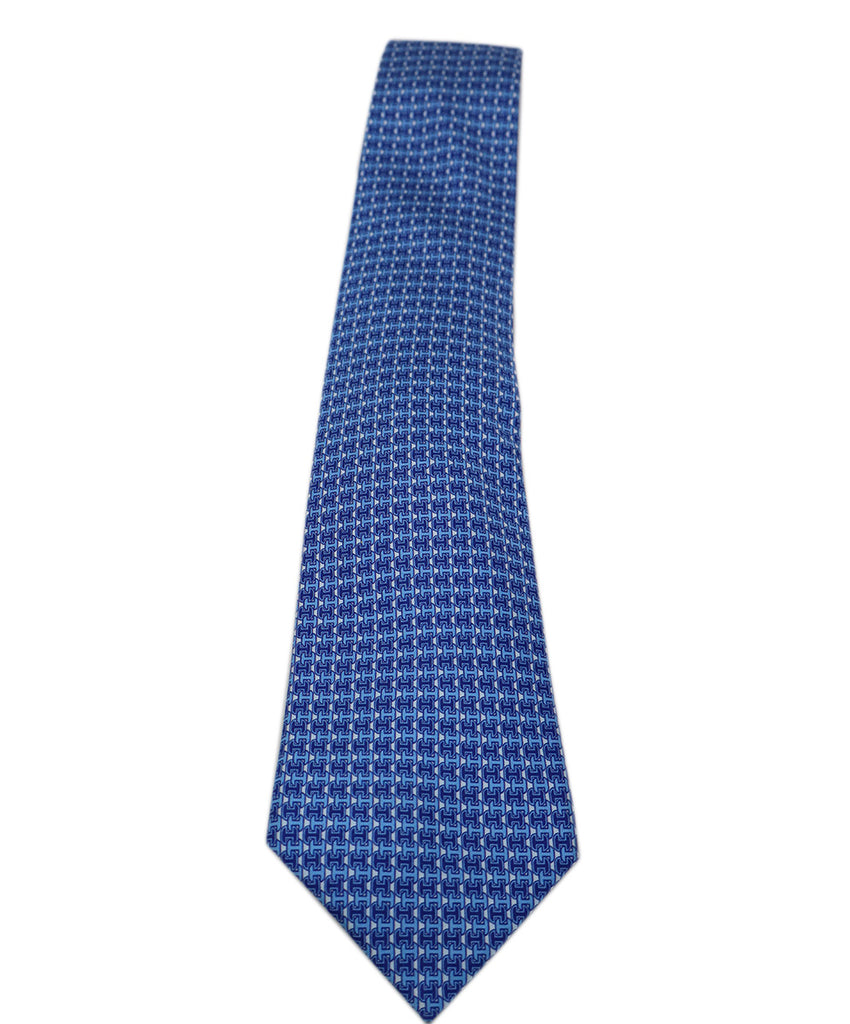 Hermes Blue Print Tie 