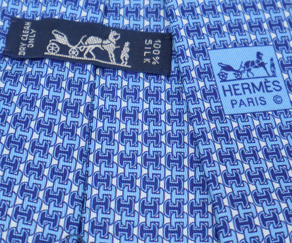 Hermes Blue Print Tie 1