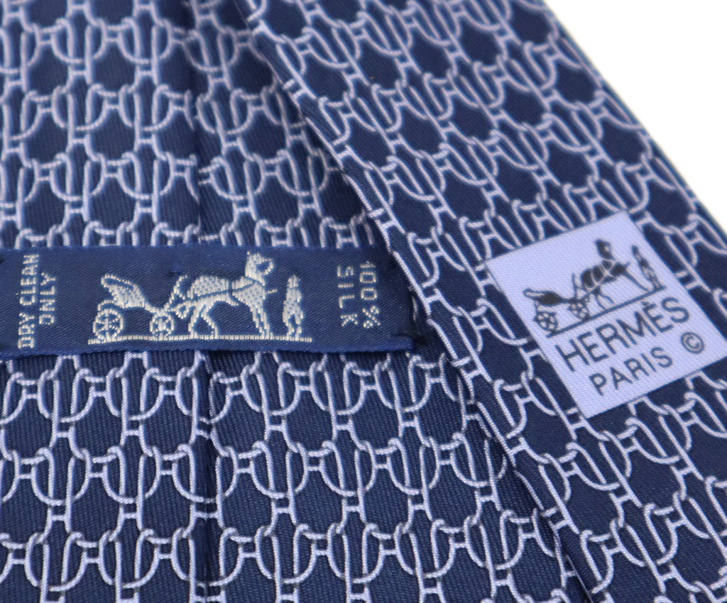 Hermes Blue Print Tie 1