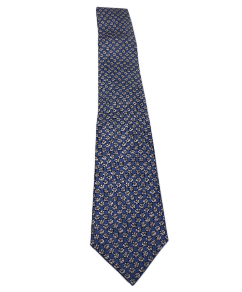 Hermes Blue Print Tie 