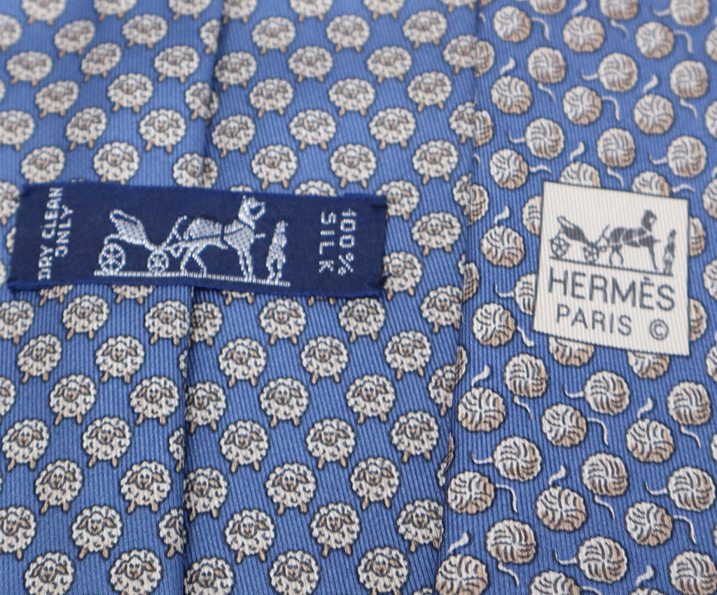 Hermes Blue Print Tie 1