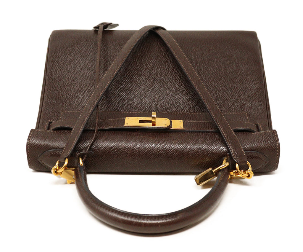 Hermes Brown Leather 28CM Kelly Bag 4