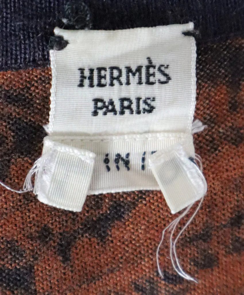 Hermes Orange & Navy Print Dress sz 6 - Michael's Consignment NYC