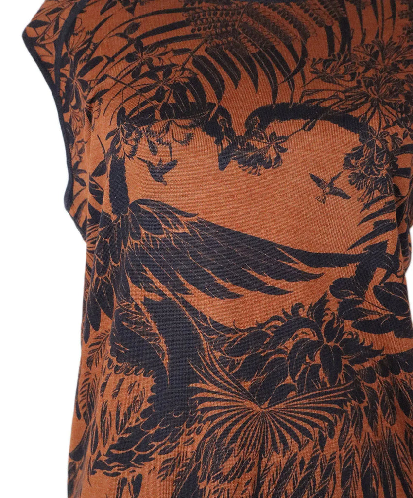 Hermes Orange & Navy Print Dress sz 6 - Michael's Consignment NYC