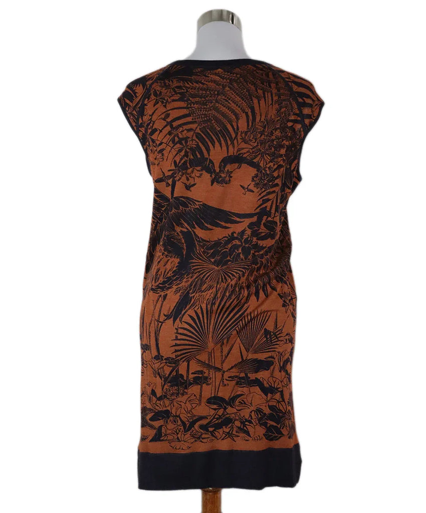 Hermes Orange & Navy Print Dress sz 6 - Michael's Consignment NYC