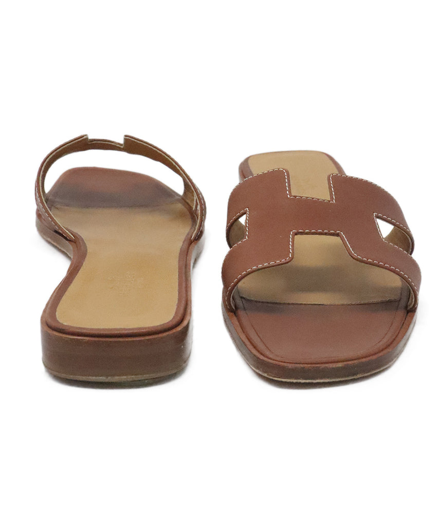 Hermes Brown Leather Oran Sandals 2