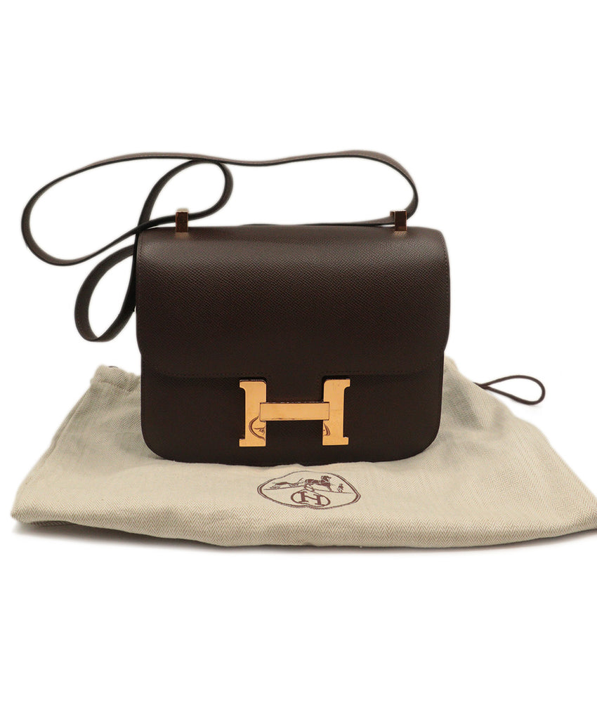 Hermes Chocolate Brown Leather Constance 5