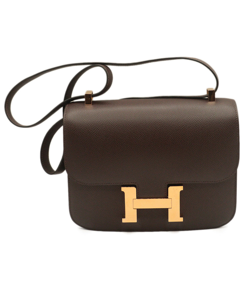 Hermes Chocolate Brown Leather Constance 