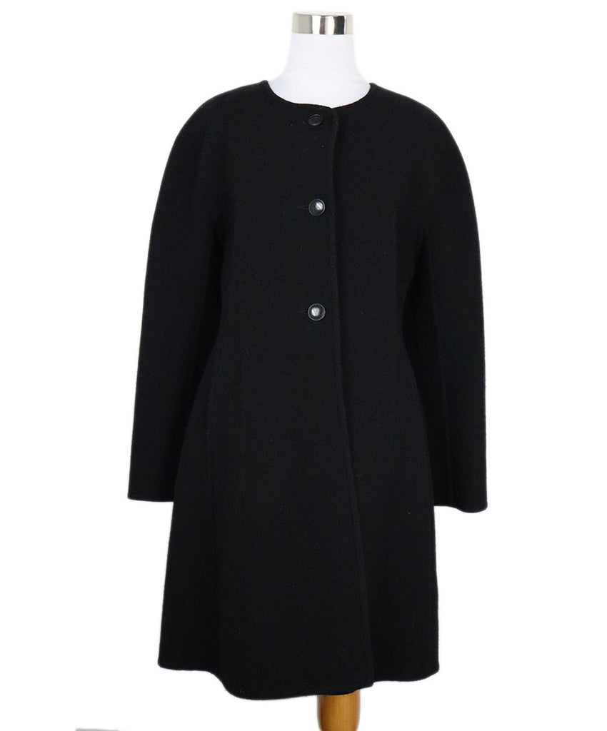 Hermes Black Wool & Cashmere Coat 