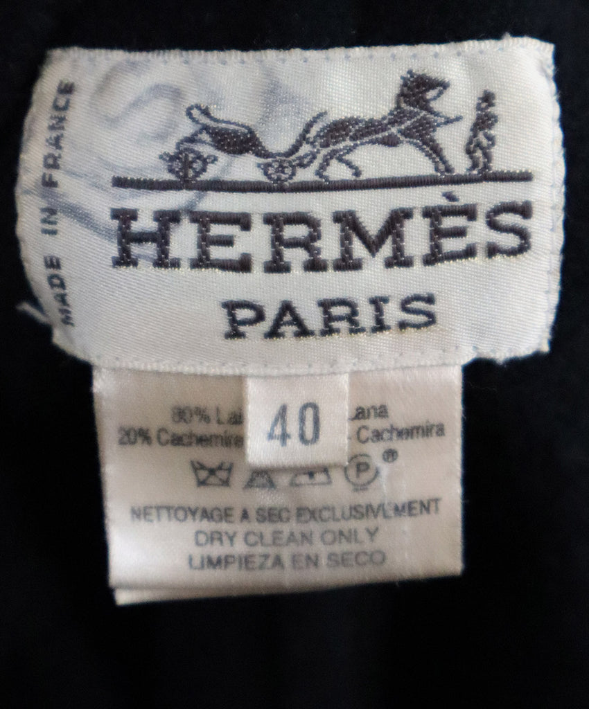 Hermes Black Wool & Cashmere Coat 3