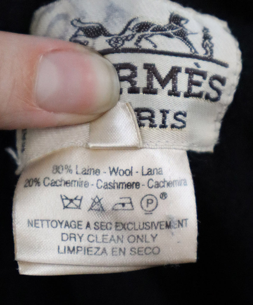 Hermes Black Wool & Cashmere Coat 4