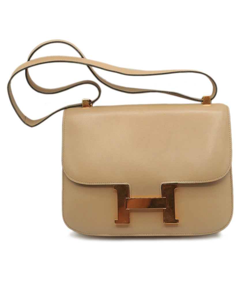 Hermes Constance Beige Leather Bag 