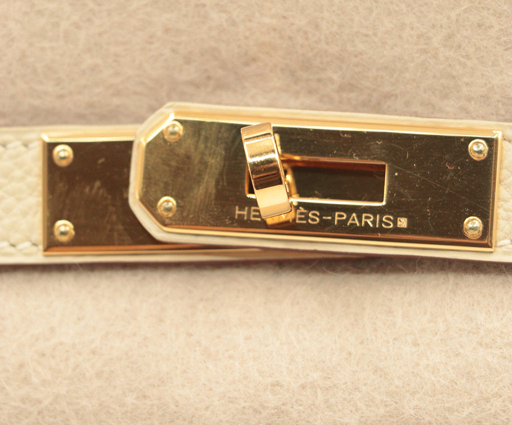 Hermes Cream Leather 35cm Kelly Bag 11