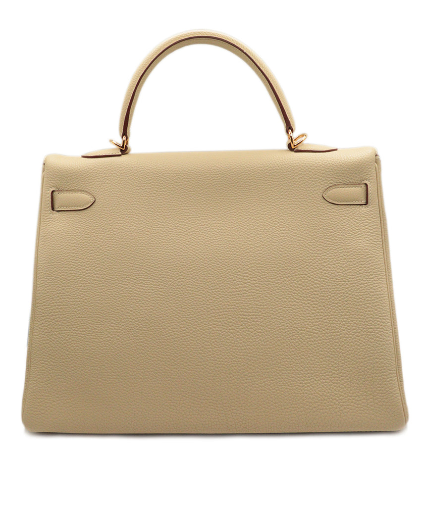 Hermes Cream Leather 35cm Kelly Bag 3