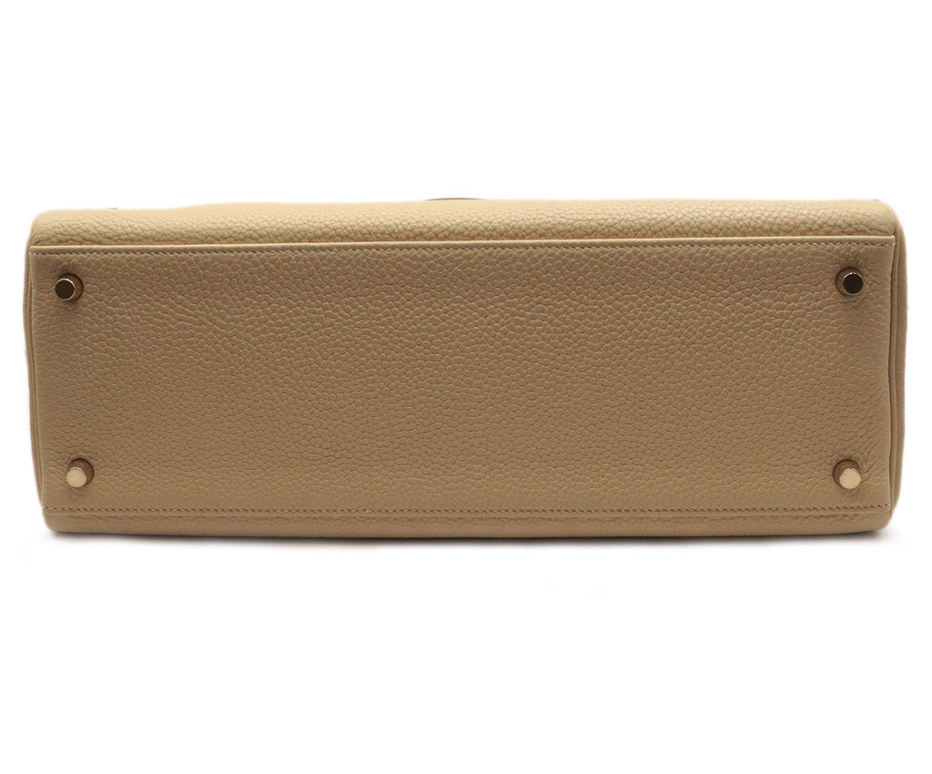 Hermes Cream Leather 35cm Kelly Bag 4