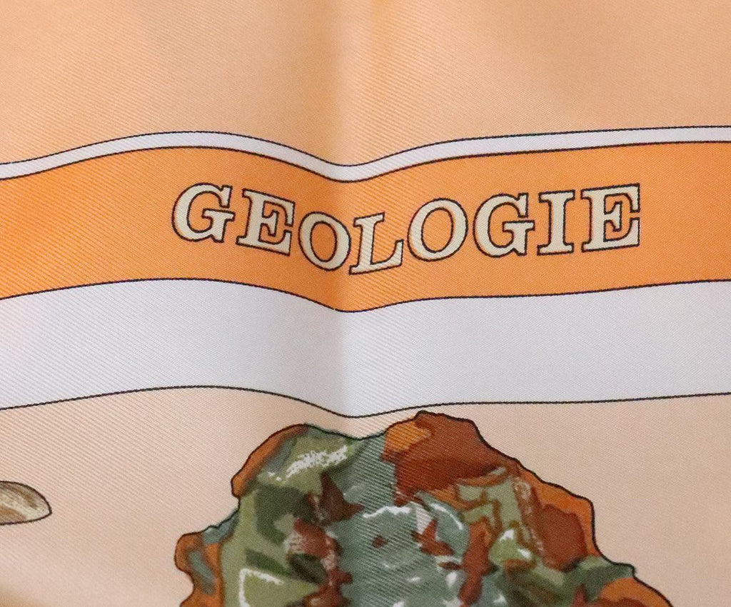 Hermes Orange Geologie Print Silk Scarf - Michael's Consignment NYC