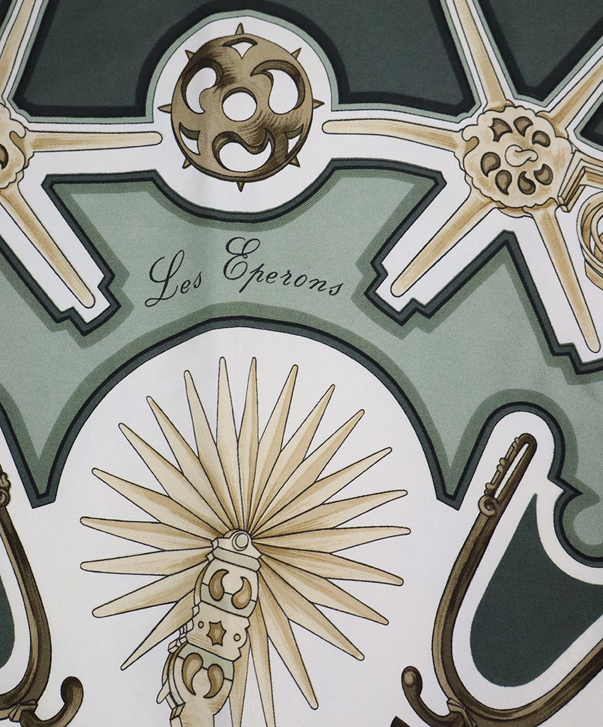 Hermes Green Eperons Print Scarf 2