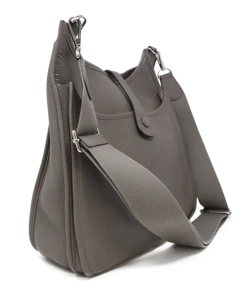Hermes Grey Leather Evelyne Crossbody Bag 1