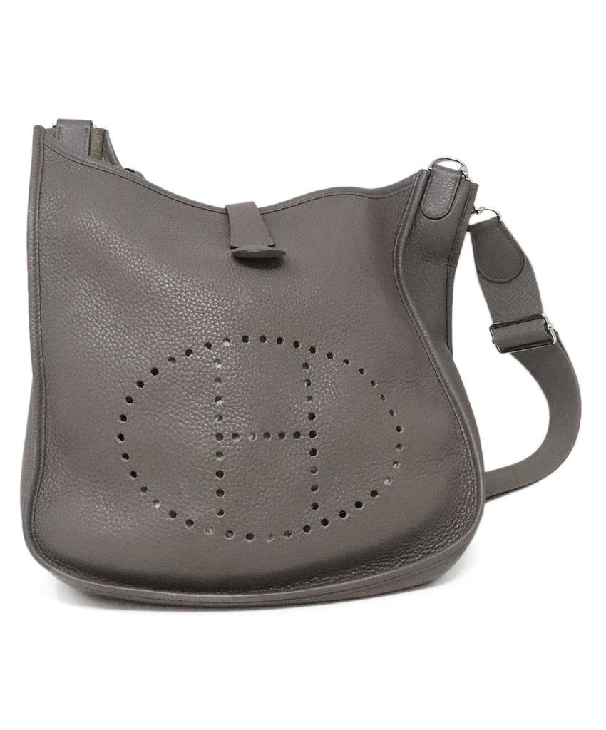 Hermes Grey Leather Evelyne Crossbody Bag 2