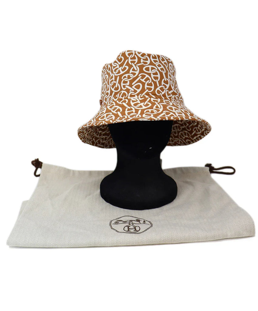 Hermes Beige Canvas Calvi Seashell Hat - Michael's Consignment NYC