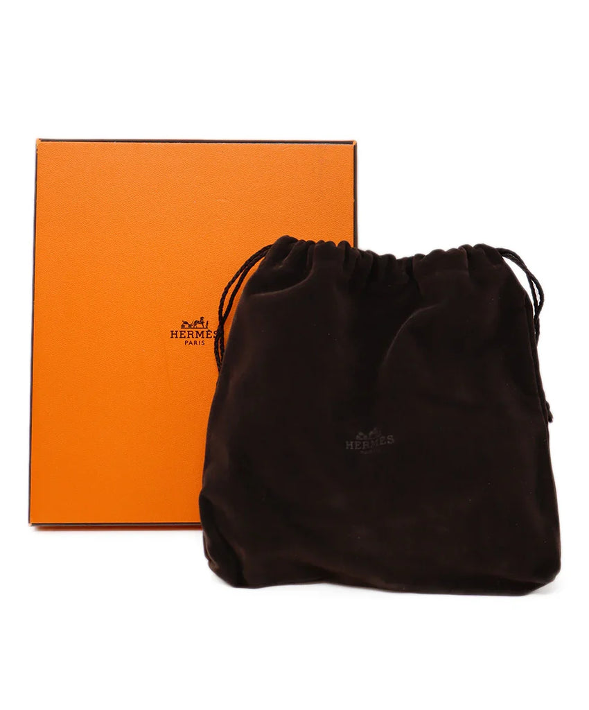 Hermes Brown Horn & Black Leather Isidore Necklace - Michael's Consignment NYC