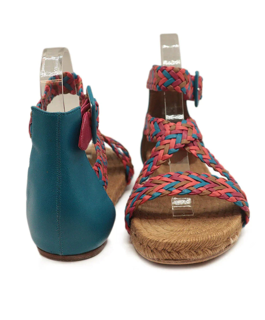 Hermes Multicolored Woven Leather Espadrilles Sandals sz 8 - Michael's Consignment NYC