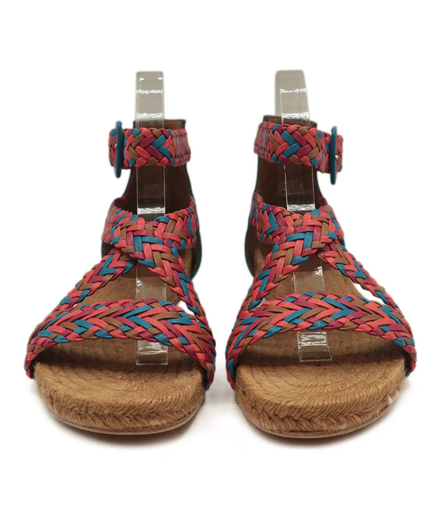 Hermes Multicolored Woven Leather Espadrilles Sandals sz 8 - Michael's Consignment NYC