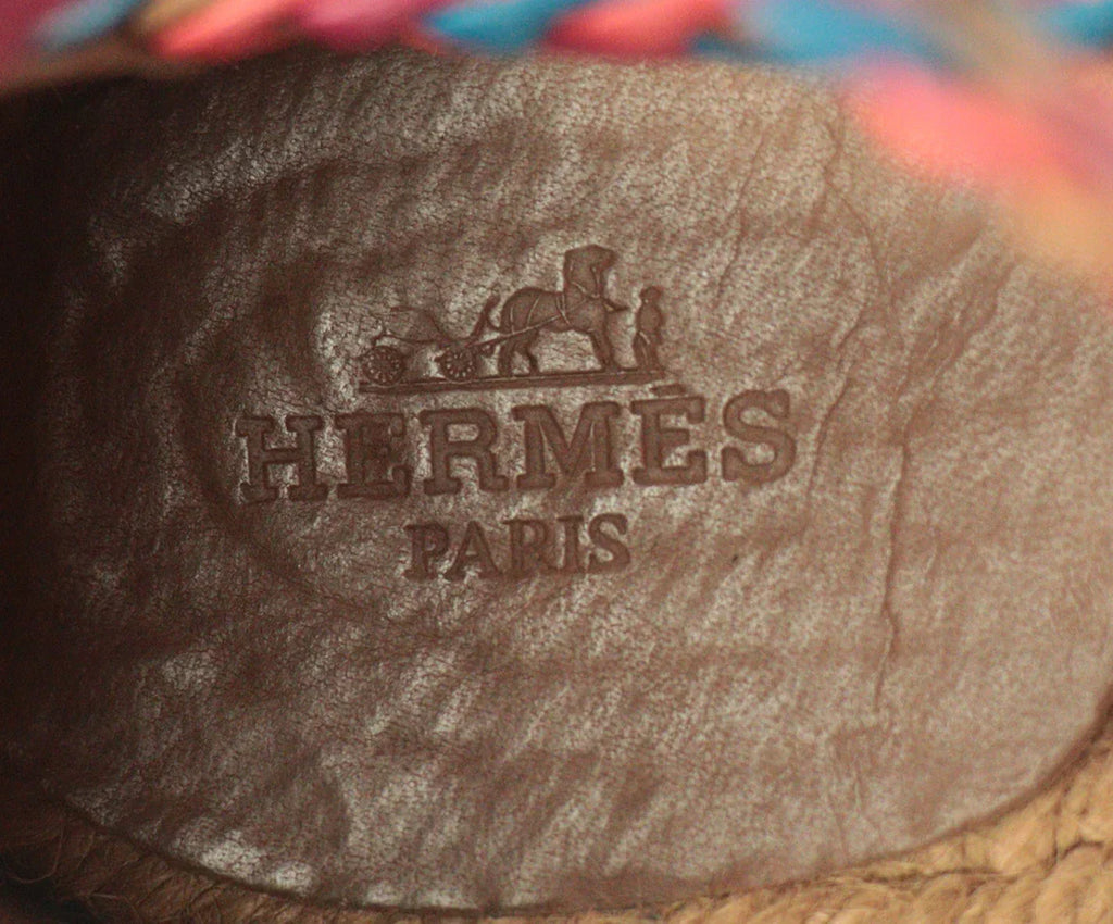 Hermes Multicolored Woven Leather Espadrilles Sandals sz 8 - Michael's Consignment NYC