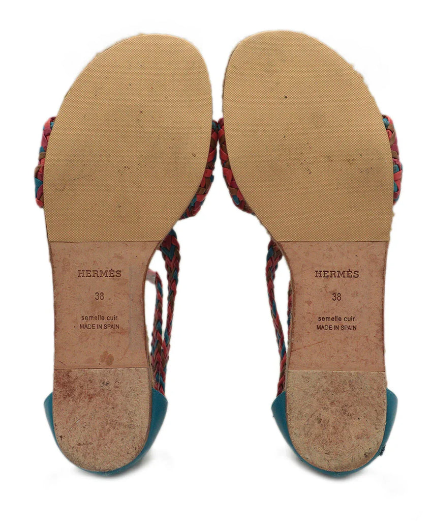 Hermes Multicolored Woven Leather Espadrilles Sandals sz 8 - Michael's Consignment NYC