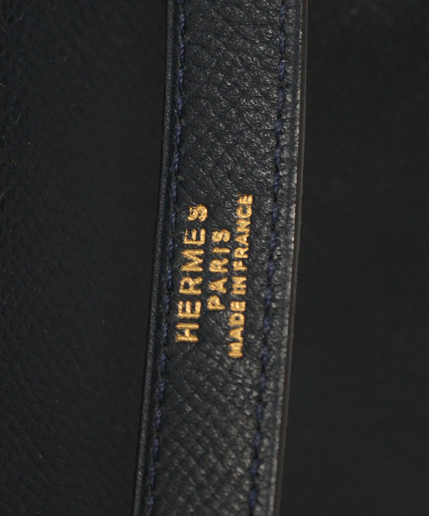 Hermes Navy Blue Leather 28CM Kelly Bag 7