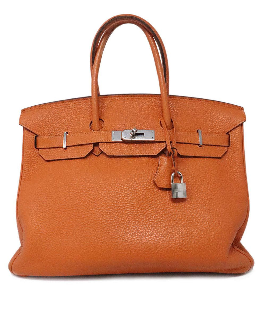 Hermes Orange Leather 35cm Birkin Bag - Michael's Consignment NYC