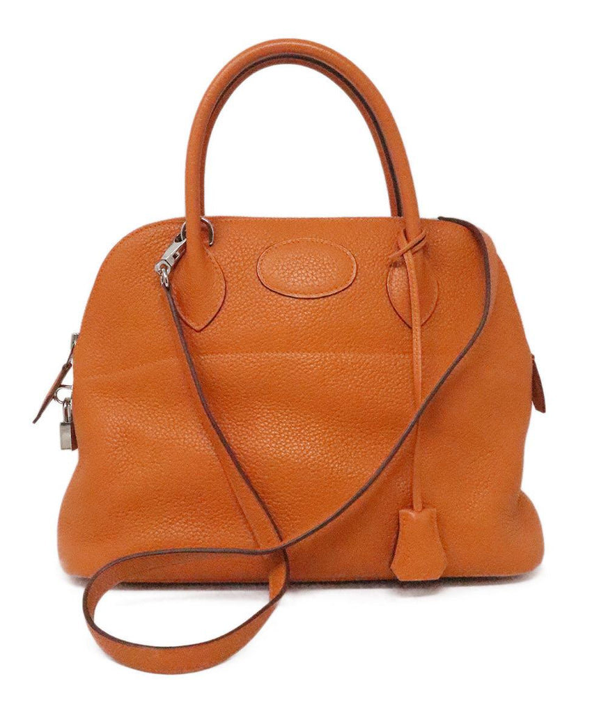 Hermes Orange Leather Bolide Bag 