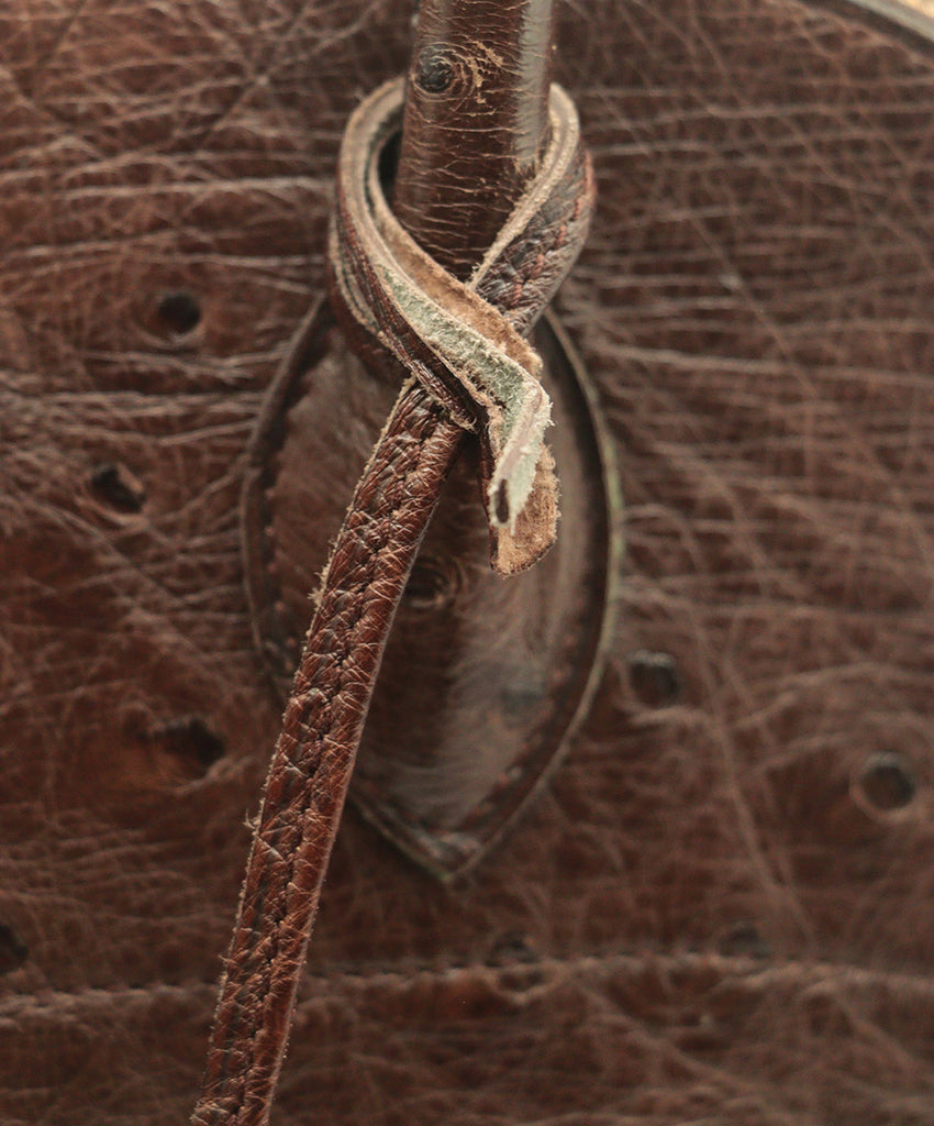 Hermes Vintage Brown Ostrich Skin Satchel 14