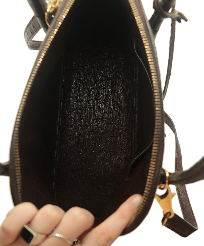Hermes Vintage Brown Ostrich Skin Satchel 8