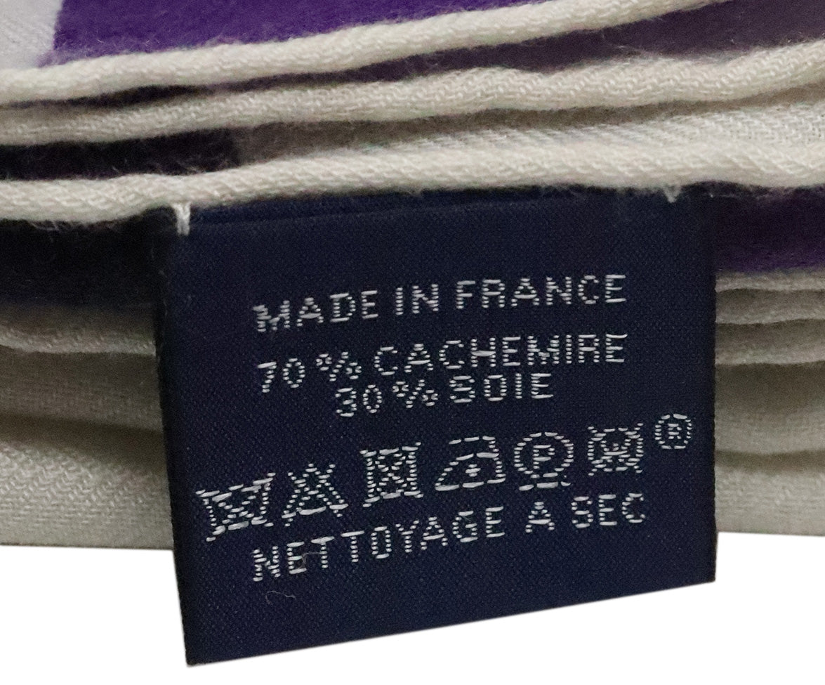 Hermes Purple & Navy Cashmere Shawl – Michael's Consignment NYC